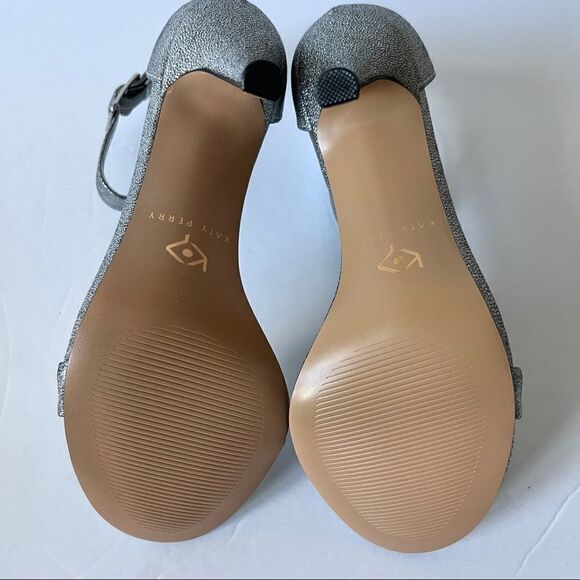 Katy Perry Women's The Melly Silver Ankle Strap Heeled Sandal Size 6 1/2 - Picture 7 of 9